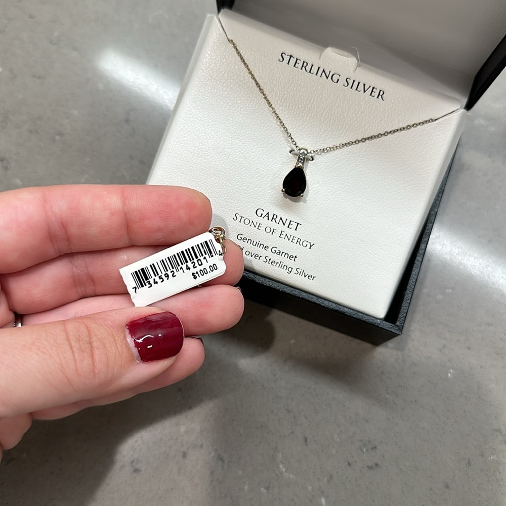 Garnet Sterling Silver Necklace